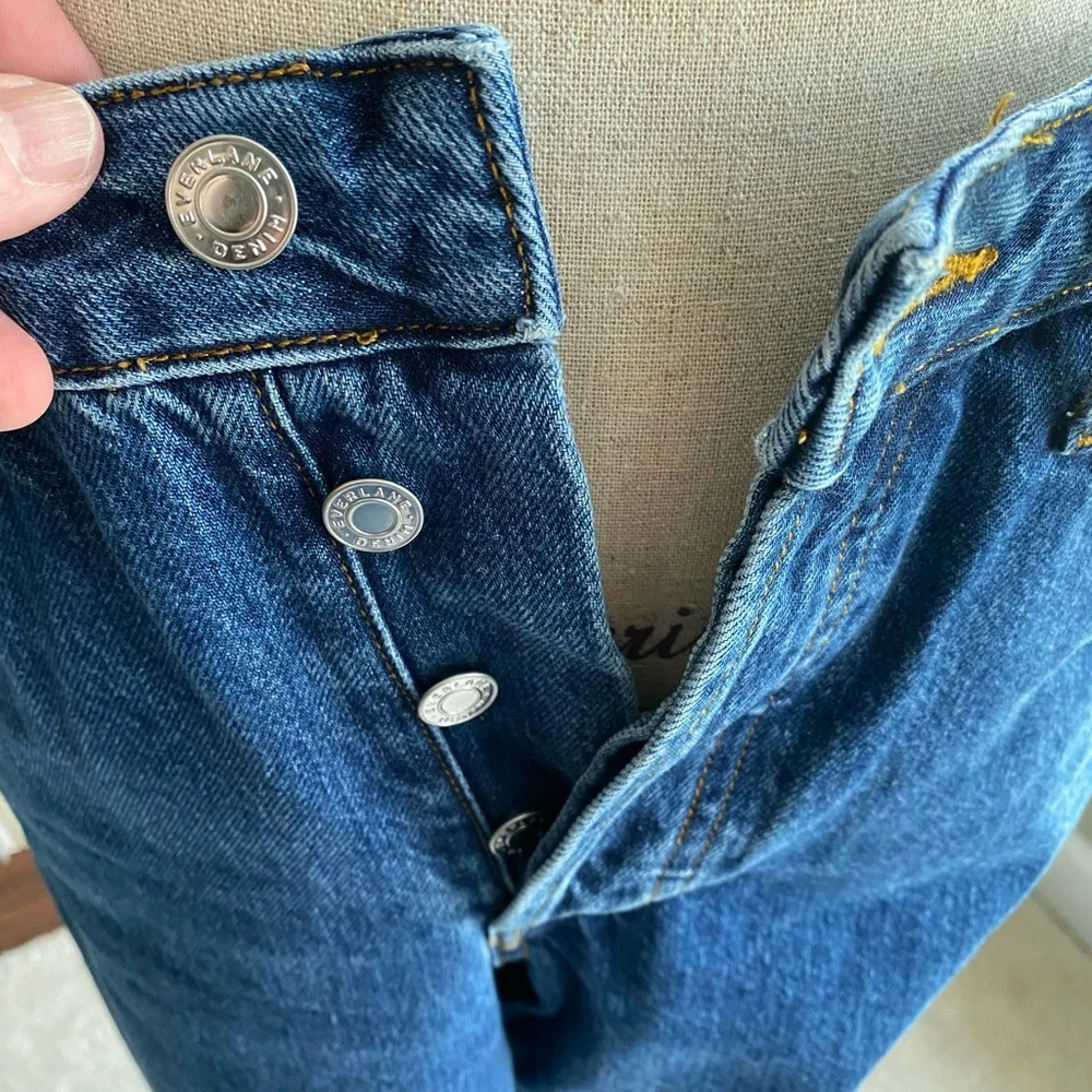 Everlane Cheeky Straight Leg Organic Cotton Classic Blue Denim Jeans 29 EUC